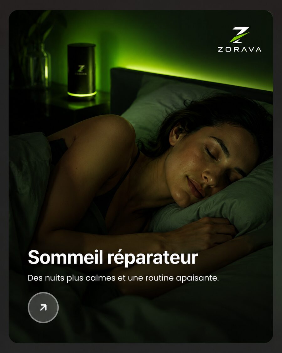 Visuel ZORAVA sommeil réparateur dans une ambiance nuit